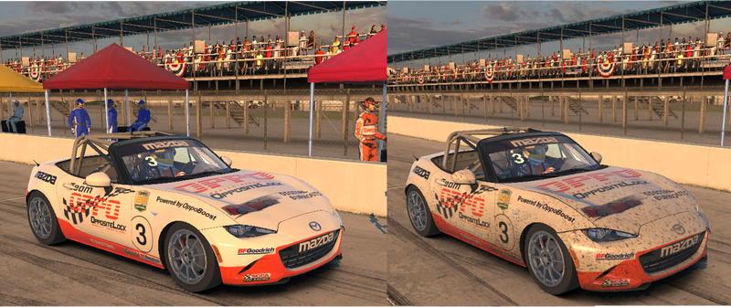 Left: Car Before the Race; Right: Car After the Race.